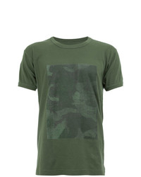 olivgrünes bedrucktes T-Shirt mit einem Rundhalsausschnitt von Myar