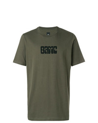 olivgrünes bedrucktes T-Shirt mit einem Rundhalsausschnitt von Oamc