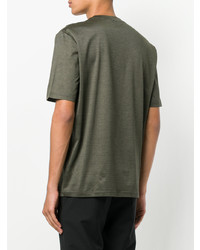 olivgrünes bedrucktes T-Shirt mit einem Rundhalsausschnitt von Lanvin