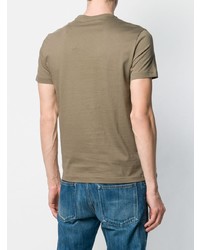 olivgrünes bedrucktes T-Shirt mit einem Rundhalsausschnitt von Ea7 Emporio Armani