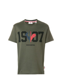 olivgrünes bedrucktes T-Shirt mit einem Rundhalsausschnitt von Rossignol