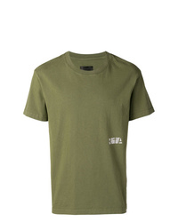 olivgrünes bedrucktes T-Shirt mit einem Rundhalsausschnitt von RtA