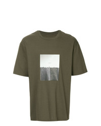 olivgrünes bedrucktes T-Shirt mit einem Rundhalsausschnitt von Song For The Mute