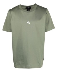 olivgrünes bedrucktes T-Shirt mit einem Rundhalsausschnitt von Stone Island Shadow Project