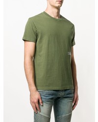 olivgrünes bedrucktes T-Shirt mit einem Rundhalsausschnitt von RtA