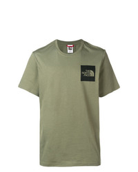 olivgrünes bedrucktes T-Shirt mit einem Rundhalsausschnitt von The North Face