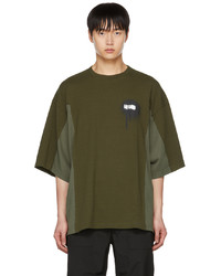 olivgrünes bedrucktes T-Shirt mit einem Rundhalsausschnitt von Undercoverism