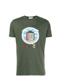 olivgrünes bedrucktes T-Shirt mit einem Rundhalsausschnitt von Vivienne Westwood