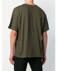 olivgrünes bedrucktes T-Shirt mit einem Rundhalsausschnitt von Valentino