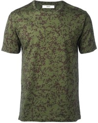 olivgrünes bedrucktes T-shirt von Bally
