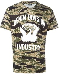 olivgrünes bedrucktes T-shirt von Diesel