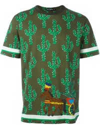 olivgrünes bedrucktes T-shirt von Dolce & Gabbana