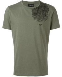 olivgrünes bedrucktes T-shirt von Emporio Armani