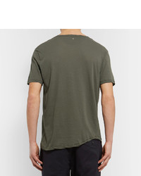 olivgrünes beschlagenes T-Shirt mit einem Rundhalsausschnitt von Valentino