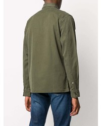 olivgrünes besticktes Langarmhemd von Calvin Klein Jeans