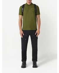 olivgrünes besticktes Polohemd von Burberry