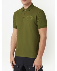 olivgrünes besticktes Polohemd von Burberry