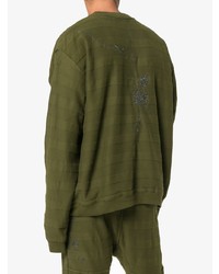 olivgrünes besticktes Sweatshirt von Haider Ackermann