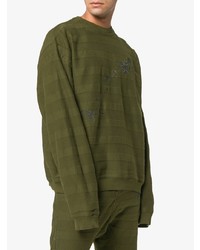 olivgrünes besticktes Sweatshirt von Haider Ackermann