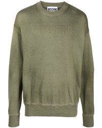 olivgrünes besticktes Sweatshirt von Moschino