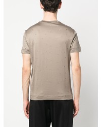 olivgrünes besticktes T-Shirt mit einem Rundhalsausschnitt von Emporio Armani