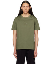 olivgrünes besticktes T-Shirt mit einem Rundhalsausschnitt von C.P. Company