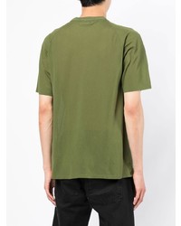 olivgrünes besticktes T-Shirt mit einem Rundhalsausschnitt von Stone Island