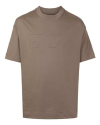 olivgrünes besticktes T-Shirt mit einem Rundhalsausschnitt von Emporio Armani