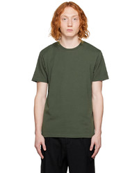 olivgrünes besticktes T-Shirt mit einem Rundhalsausschnitt von Frame
