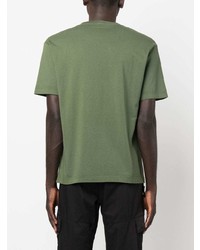 olivgrünes besticktes T-Shirt mit einem Rundhalsausschnitt von Stone Island