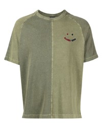 olivgrünes besticktes T-Shirt mit einem Rundhalsausschnitt von PS Paul Smith