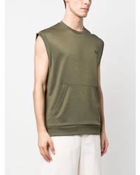 olivgrünes besticktes Trägershirt von Fred Perry