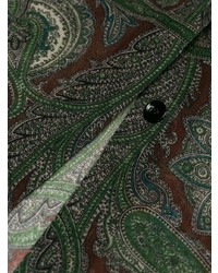 olivgrünes Businesshemd mit Paisley-Muster von Saint Laurent