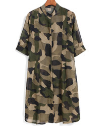 olivgrünes Camouflage Kleid