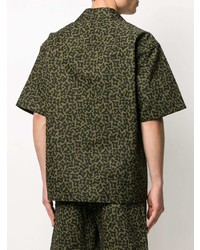 olivgrünes Camouflage Kurzarmhemd von Marni