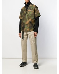 olivgrünes Camouflage Kurzarmhemd von Off-White