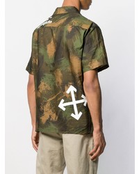 olivgrünes Camouflage Kurzarmhemd von Off-White