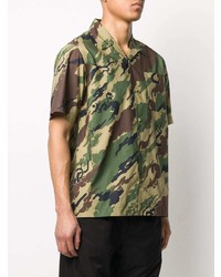 olivgrünes Camouflage Kurzarmhemd von Maharishi