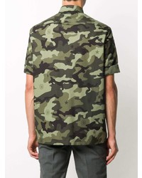 olivgrünes Camouflage Kurzarmhemd von Neil Barrett