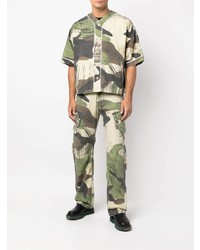 olivgrünes Camouflage Kurzarmhemd von Domenico Formichetti