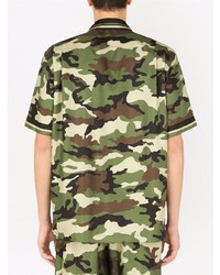 olivgrünes Camouflage Kurzarmhemd von Dolce & Gabbana