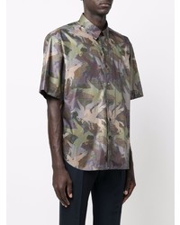 olivgrünes Camouflage Kurzarmhemd von Etro