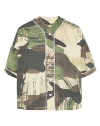 olivgrünes Camouflage Kurzarmhemd von Domenico Formichetti