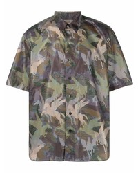olivgrünes Camouflage Kurzarmhemd von Etro