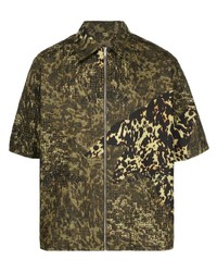 olivgrünes Camouflage Kurzarmhemd von Givenchy