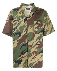 olivgrünes Camouflage Kurzarmhemd von Maharishi