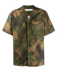 olivgrünes Camouflage Kurzarmhemd von Off-White