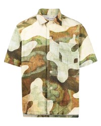 olivgrünes Camouflage Kurzarmhemd von Our Legacy