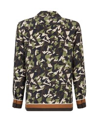 olivgrünes Camouflage Langarmhemd von Fendi