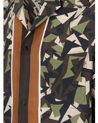 olivgrünes Camouflage Langarmhemd von Fendi